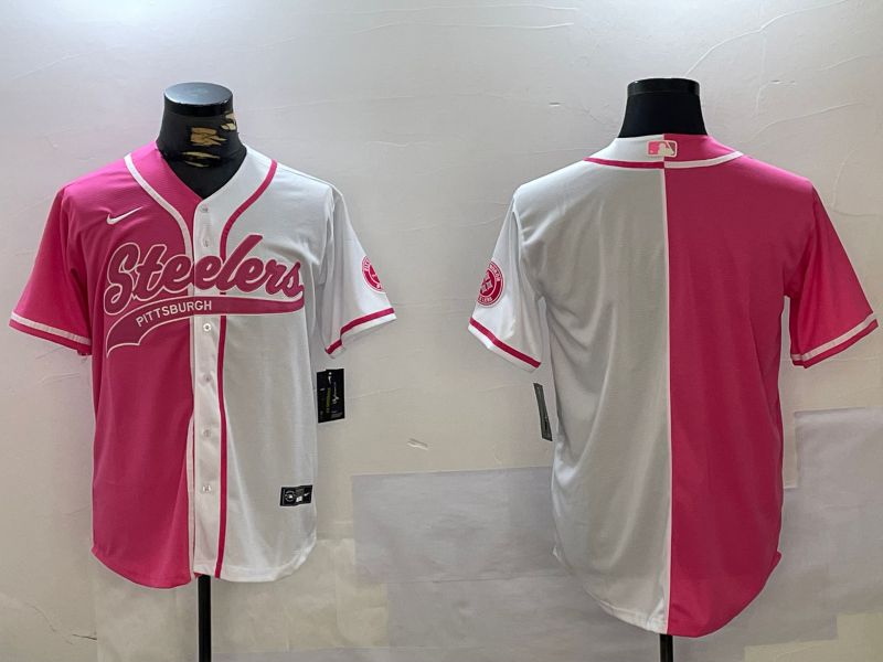 Men Pittsburgh Steelers Blank white pink Joint Name 2024 Nike Limited NFL Jersey style 1->houston texans->NFL Jersey